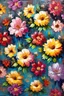 Placeholder: SEAMLESS Pattern masterfully detailed, vibrant flowers created with spatulated oil painting techniques, featuring thick, impasto strokes, grunge scratches, and deposit of saturated oil pigments along the