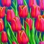 Placeholder: a detailed painting of Tulips, seamless pattern, oil on canvas, Figurative