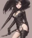 Placeholder: Detailed cute anime Kunoichi female demon looking in a fire ,bodysuit, intricate details, full body portrait, keep head in frame, slight smile, black Japanese motif, concept art, highly detailed, digital painting, concept art, sharp focus, illustration, art by Yoji Shinkawa, WLOP and greg rutkowski and alphonse mucha and artgerm and yanjun Chen and Junji ito and Makoto Shinkai, HDR, octane render