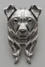 Placeholder: Silver brooch patterned in the shape of a Deberman dog