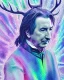 Placeholder: high-quality, fine-detail close-up watercolor of Alan Rickman as Severus Snape with holographic deer in foreground, 8k, intricate, photoillustration, artwork, volumetric lighting,