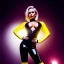 Placeholder: Ultra detailed fullbody Portrait in oil on canvas of beautiful fit busty Android 18 ,wearing minimal skintight latex Black and yellow suit, extremely detailed digital painting, extremely detailed face,crystal clear Big Glowing eyes, mystical colors ,perfectly centered image, perfect composition, rim light, beautiful lighting, 8k, stunning scene, raytracing, anatomically correct, in the style of robert e howard and Ken Kelley and Ohrai Noriyoshi and Simon Bisley and tomzj1