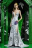 Placeholder: model with dress printed in 3D inspired by trullo, palm and orchids high tech