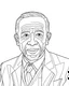 Placeholder: Frederick McKinley Jones, simple line art, one line, line art, white background, cartoon style, coloring book style on white background, well composed, clean coloring book page, No dither, no gradient, strong outline, No fill, No solids, hand drawn