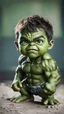 Placeholder: Little baby hulk, full portrait looking at the camera