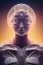 Placeholder: portrait full human body, meditation, third eye, universe, fourth dimension, fractal, realistic, 8k, high quality, extreme detail, symmetrical nose.