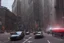 Placeholder: A Tesla 'Semi' (semi truck) is going at a high speed, on 'Wall Street', in New York. (CINEMATIC, WIDE ANGLE LENS, PHOTO REAL)