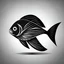 Placeholder: 2d logo of fish black and white logotype style accurate to real fish Angelfish deep ocean fish