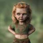 Placeholder: analog style, Celtic goddes, portrait, simmetric eyes, war ambient, chucky wearing outfit, ultra realistic photo