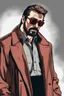 Placeholder: a young man with big muscles who looks like hans gruber wearing a heavy coat and red sunglasses staring with an irritated look on his face