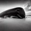 Placeholder: b&w photograph of beautiful sperm whale washed up on shore, face view, lifeless, debris, foamy wave, sand, rock, 8k resolution, high-quality, fine-detail, detailed matte, photography, illustration, digital art, Jeanloup Sieff, Marc Adamus, Ann Prochilo, Romain Veillon