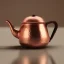 Placeholder: The reflection of a child on the surface of an old copper teapot