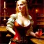 Placeholder: fullbody portrait 'beautiful face blonde massiveboobs medieval wench on tavern in medieval city',painting by gaston bussiere, greg rutkowski, yoji shinkawa, yoshitaka amano, tsutomu nihei, donato giancola, tim hildebrandt, oil on canvas, cinematic composition,sharp image, extreme detail,((fit full head inside picture)),32k