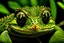 Placeholder: Macro photography, national geographic, symmetrical close-up portrait shoot in green jungle of an expressive lizard, anamorphic lens, ultra realistic, green-core, junglecore --ar 16:9 --style raw