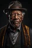 Placeholder: portrait of morgan freeman, cowboy outfit