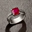 Placeholder: ruby signet ring with braided tungsten and titanium, braided band, brushed steel, men's jewellery