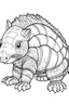 Placeholder: outline art for Armadillo Pup coloring pages with sitch, white background, Sketch style, full body, only use outline, toddlers style, clean line art, white background, no shadows and clear and well outlined.