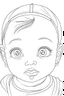 Placeholder: coloring page, cute baby realistic, each unique, flat vector, full view, only draw lines, clean line art, –no sketch, white background, minimalistic black lines, minimal black color, coloring page, thin black line art, perfect shape, perfect clear lines,