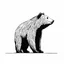 Placeholder: silhouette of a brown bear, letterpress style , minimalistic high contrast pencil art, less texture