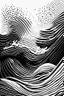 Placeholder: waves art, black and white, line art rough