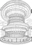 Placeholder: future 2050 STAR hotel, amazing unique hotel design, each unique, flat vector, full view, only draw lines, clean line art, –no sketch, white background, minimalistic black lines, minimal black color, coloring page, thin black line art, perfect shape, perfect clear lines,