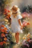 Placeholder: Masterpiece, best quality, Willem Haenraets style painting of a portrait of a little girl in the garden, painted by Willem Haenraets