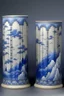 Placeholder: Light indigo towers with crackling lightning painted by Guo Xi