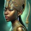 Placeholder: sango fantasy, fantasy magic, intricate, sharp focus, illustration, highly detailed, digital painting, concept art, matte, masterpiece head sexy view black African beauty black afro hair earth lady silver alligator head Egyptian princess pyramid sphinx background