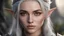 Placeholder: (detailed face, detailed eyes, clear skin, clear eyes), lotr, fantasy, elf, female, silver hair, looking at viewer, portrait, photography, detailed skin, realistic, photo-realistic, 8k, highly detailed, full length frame, High detail RAW color art, piercing, diffused soft lighting, shallow depth of field, sharp focus, hyperrealism, cinematic lighting