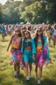 Placeholder: Amidst the pulsating energy of the iconic music festival, the girls fully immerse themselves in the vibrant atmosphere. Their exploration of the grounds, marked by laughter and carefree attitudes, embodies the festival's spirit of freedom, unity, and boundless joy.