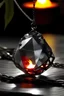 Placeholder: A bright candle flame is wrapped around a gray diamond-shaped translucent stone in the pendant.