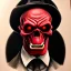 Placeholder: portrait, red skull of devil, teeth in nose, pixar style