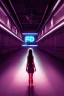 Placeholder: 3d, si-fi hunger , far away a girl in the middle, stand on round platform, connected by wires , vr googles, beautifully color coded, super detailed, moody lighting, volumetric lighting, night time, girl in the middle