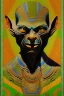 Placeholder: smeagol in Kente, ghana colours, african pattern, engraved, high detail