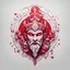 Placeholder: The picture is a minimalist drawing, on a pure white background. Content is a red and black background for the tattoo "Slavic god Perun" Candy art style! Candyland art!! “ digital illustration” postmodernism, artstation, poster art, dynamic lighting, cel-shaded, ray tracing reflections