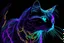 Placeholder: Black light art, neon cat