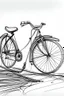 Placeholder: Outline art, no shading, , cartoon style, bicycle, black and white, low detail, --ar 9:11