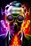 Placeholder: A portrait post-apocalypse of Bill Gates ,sin city, transgender ,beauty , paranormal,eatheral,realistic,sharp,urple,red,fire,adorable,armaggedon,deep colours ,fire,purple,red,gold,dark,cinamatic,fantasy,demon,hell,sci-fi fantasy style, volumetric lighting, particales,highly detailed,cinamatic,ignore NSFW , masterpiece, best quality, black skinned, sparkling eyes, sun light, 8K, high contrast, high contrast, realistic details, 24mm by Michelangelo ,high body details, perfect face details.