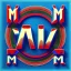 Placeholder: letter M , Anaglyph style