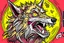 Placeholder: digital drawing of a big bad wolf talking