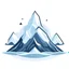 Placeholder: 1 dimensional lonely snow mountain in icy sea drawn as a flat icon vector graphic