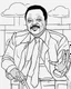 Placeholder: Outline art for coloring pages with JESSE JACKSON , white background, sketch style, only use black outline, white background, no shadows and well and clear outline , white background, sketch style, only use black outline, white background, no shadows and well and clear outline