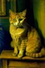 Placeholder: Portrait of a cat by Van Gogh