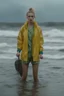 Placeholder: In the music video, a 23-year-old woman with blonde hair and bright blue eyes stands in the sea, se has a bun. Dressed in a yellow fisherman's jacket and green rainpants. She holds an umbrella, but it offers no protection from the pouring rain. Around her, heavy horses are moving. The rain is pouring heavily. She is standing in the middle of the sea. You can see here completely. Horses only the girl and horses, i wanna see the horses dancing around her. NOT SEXY!! horses not sexy!!!!!