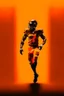 Placeholder: Silhouette of a football linebacker, orange background, photorealistic