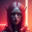 Placeholder: Nordic Woman, red pop hair, samurai, cyberpunk, neon, highly detailed, art stations, concept art, smooth, unreal engine 5, god rays, ray tracing, RTX, lumen lighting, ultra detail, volumetric lighting, 3d, finely drawn, high definition, high resolution, gradient background