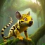 Placeholder: Marsupilami comic figure , photorealistic picture, unreal engine 5, lifelike, high detail intricate, jungle background, realistic proportions, extremely long tail