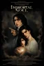 Placeholder: Movie Poster -- "Immortal Soul," Starring Paul Stanley as the evil vampire and Timothee Chalamet as Malcolm Stark - After witnessing the murder of his wife, at the hands of an evil vampire, he vows to avenge her death - in the art style of Boris Vallejo, Frank Frazetta, Julie bell, Caravaggio, Rembrandt, Michelangelo, Picasso, Gilbert Stuart, Gerald Brom, Thomas Kinkade, Neal Adams, Jim Lee, Sanjulian, Thomas Kinkade, Jim Lee,