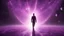 Placeholder: matrix universe, space, planets, god creation walking on light, purple