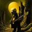 Placeholder: Modern Art. 3d Rendering. Western Art. Artificial intelligence. Pixelate. Oil painting.Illustration. Mysterious. Dangerous. Horror movie. Moody. Horror. Alphonse Muc